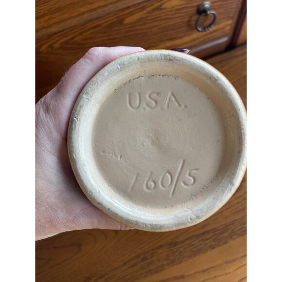 Robinson Ransbottom Pottery Vase Art Deco Floral USA 160/5 Daisies Ceramic 8" - Picture 4 of 8